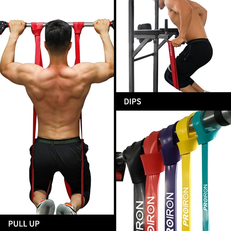 PROIRON Resistance Bands Pull Up Assistance Bands Comfortable Anti-Slip Exercise Bands for Pull up Dip Squat Gym Workout Physical Therapy Stretch Bands for Men & Women - Length 82inch（208cm）