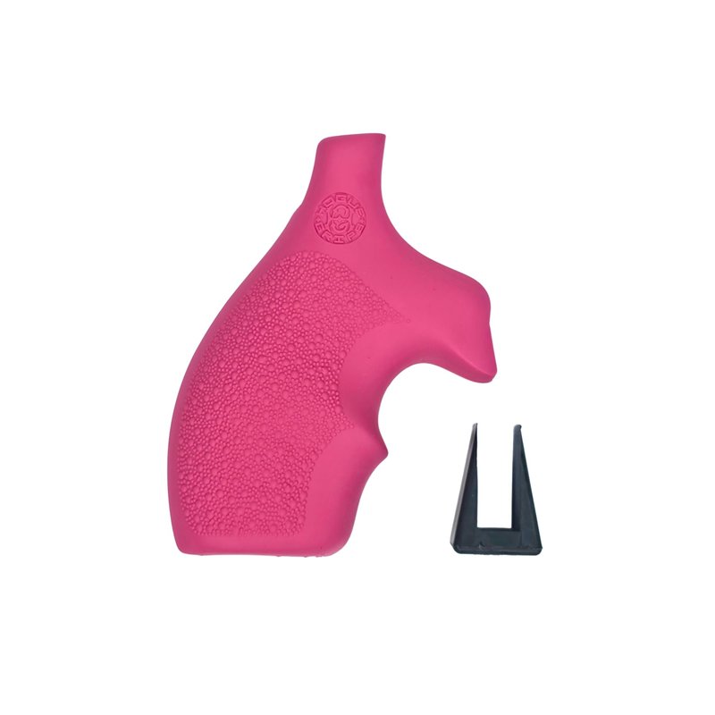 Hogue OverMolded Rubber Bantam Style Grip for S&W J-Frame Round Butt, Pink - 61007