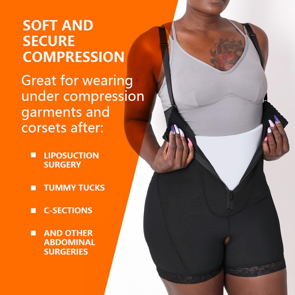 XSbeco 3 Pack Lipo Foam Pads Post Surgery Tummy Tuck,BBL Boards Belly Wrap,Compatable with Compression Garment Sheet,Liposuction Surgery Sheet for Recovery