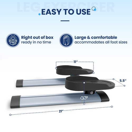 Leg Exerciser While Sitting for Seniors,Knee & Shoulder Exerciser for Home Office, Adaptable for Under Desk Arm& Leg Pedal Exerciser with Resistance, Low Impact Workout for Rehab,Non-Slip Mat Included
