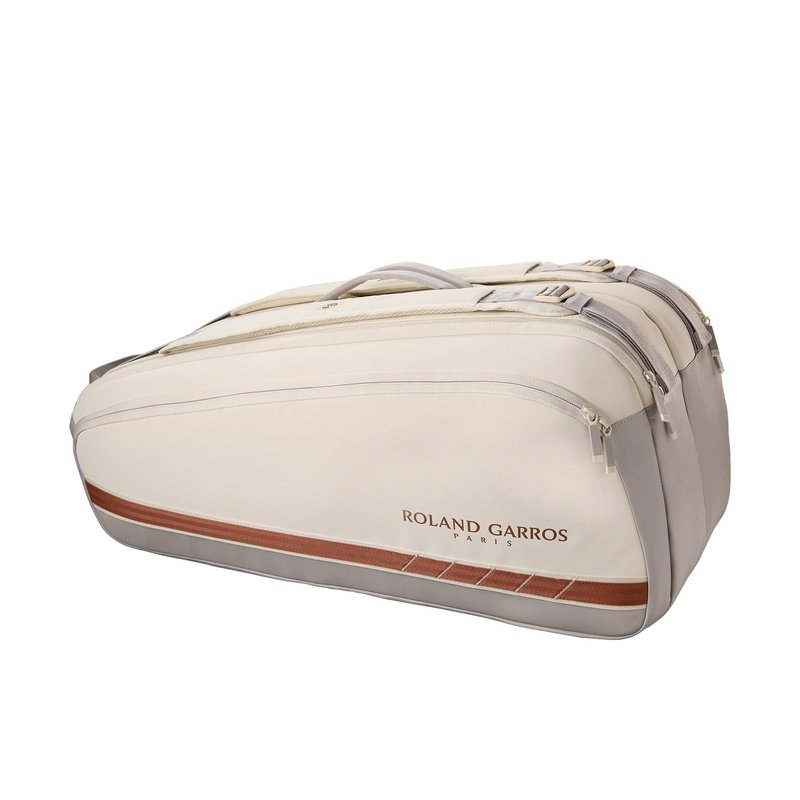 WILSON Roland-Garros 2025 Super Tour Tennis Racket Bag - Cream/Clay, Holds up to 9 Rackets