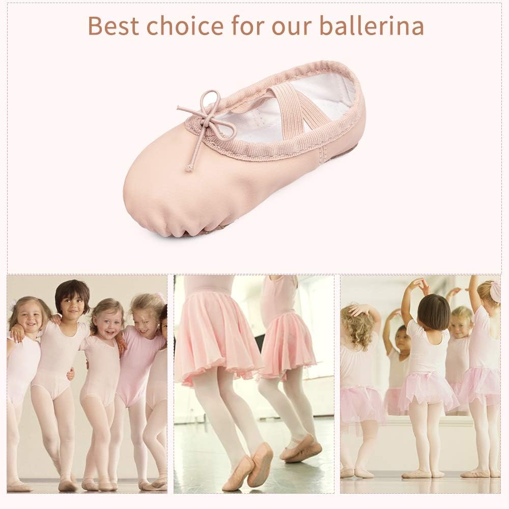 Stelle Ballet Shoes - Soft Leather Toddler & Kids Ballet Slippers | Perfect for Dance Classes