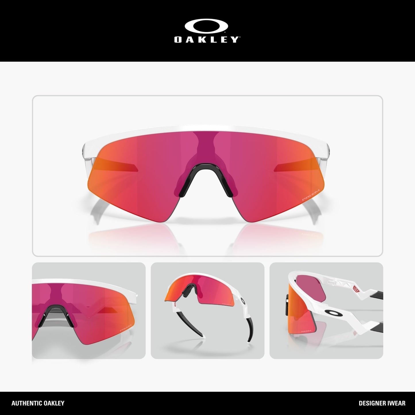 Oakley Resistor Sweep OJ9015 901503 28MM Polished White/Prizm Field Rectangle Junior Sunglasses for Boys for Girls