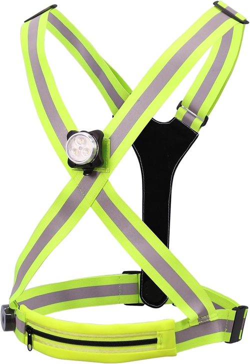 Glow Running Vest - Reflective Safety Gear with Detachable Light | 8 Vibrant Glow Colors for Night Activities