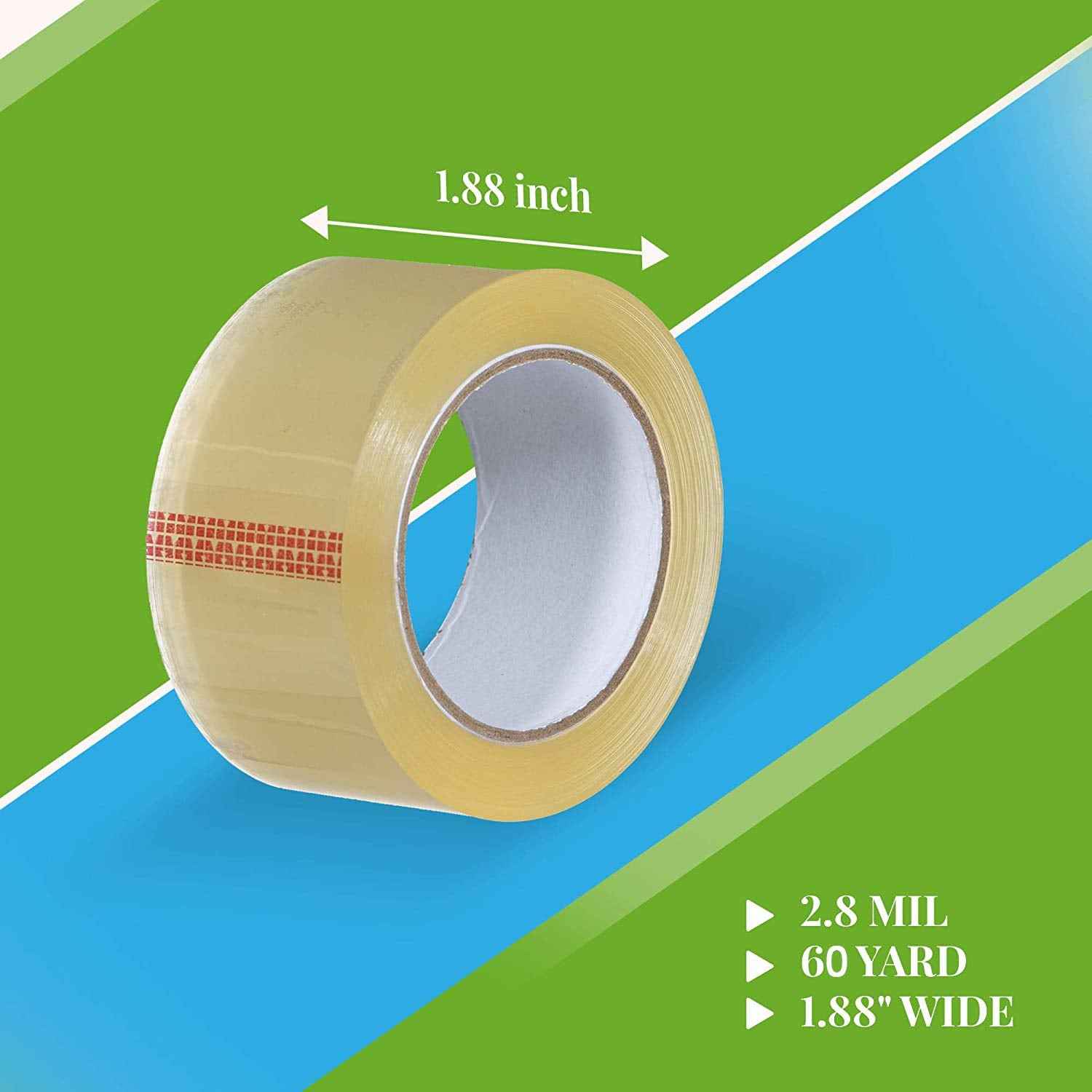 Shoplenty Heavy Duty Clear Packing Tape 2.8 mil, 1.88 x 180 Feet (60 Yards)- Big 36 Rolls (2160 Yards) of Moving/Shipping/Storage Tape Suitable to Refill Dispenser Gun, Durable and Easy to Use