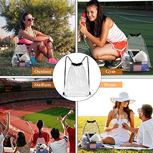 Clear Drawstring Backpack - Stadium Approved Waterproof Gym Bag