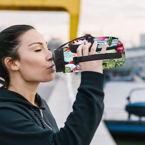 WINTOJO Water Bottle Carrier Bag Holder 25oz 32oz 40oz 64oz Insulated Water Bottle Sling Sleeve Case Cover with Strap Pockets (cactus, 25oz)