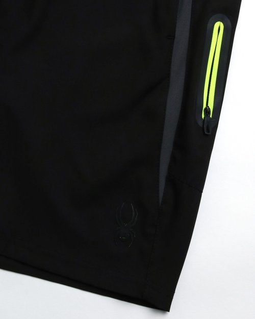 Spyder Men's Active Shorts - Athletic Performance Gym Shorts with Mesh Liner - 8" Inseam Running Shorts, Zip Pockets (S-XL), Size Small, Deep Black