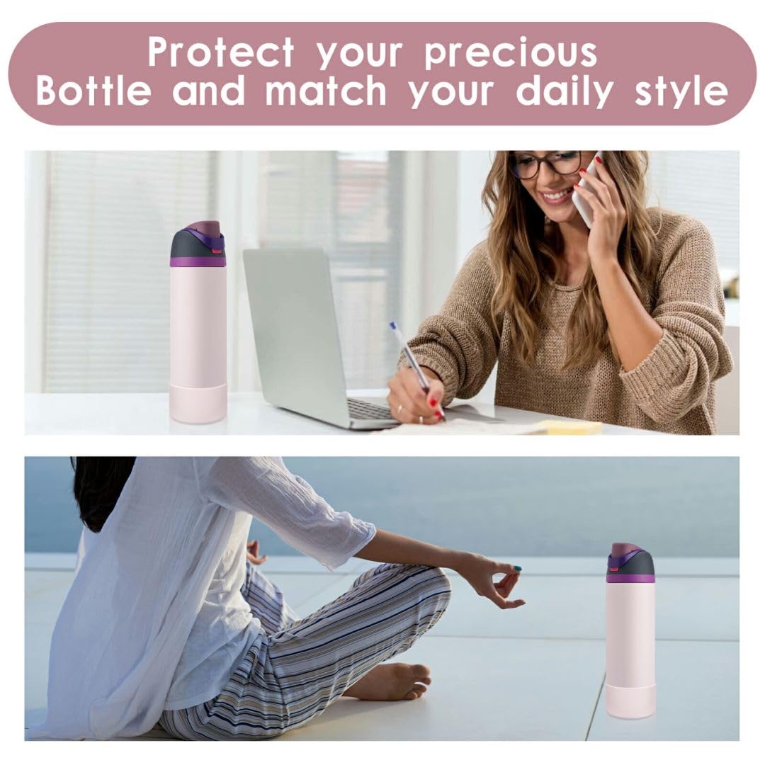 BKBY 2PCS Silicone Water Bottle Boot, Compatible with Owala 24oz 32oz 40oz, Protective Anti-Scratch & Anti-Dent No Noise Sleeve Cover for FreeSip/Twist/Flip Water Bottles (Dreamy Field, 24oz)