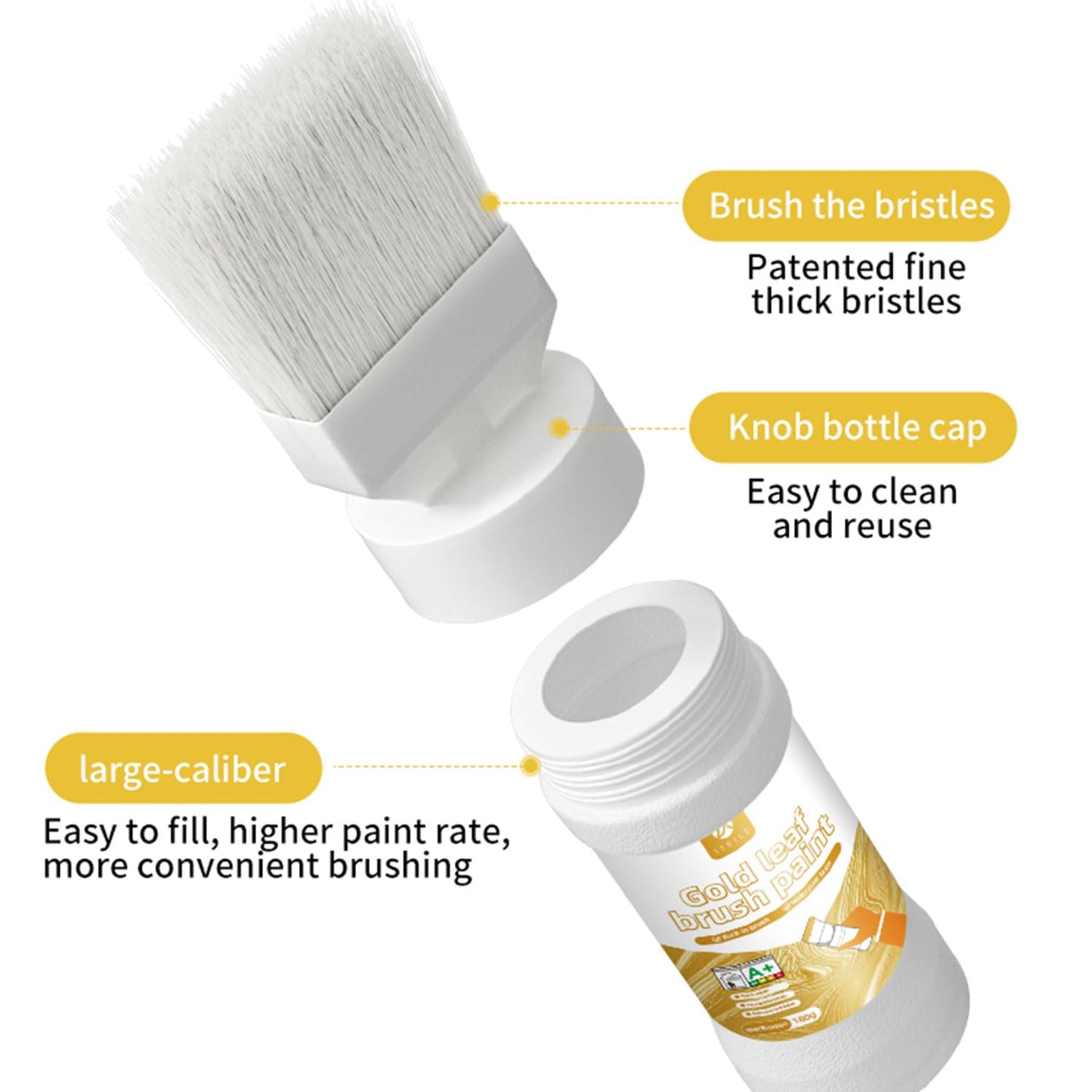 Anirun Liquid Gold Leaf Paint 6.35 Oz, 2 in 1 Furniture Paint for Wood, Art, Painting, Handcrafts, Clay Craf, Easy to Apply DIY Crafts(Pack of 1)