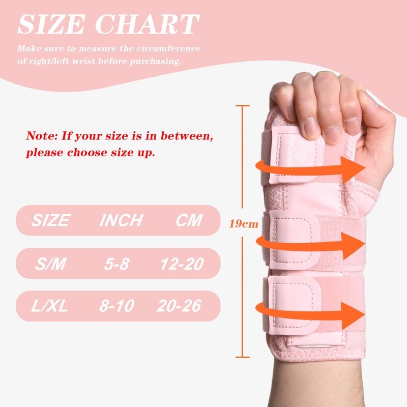 NuCamper Carpal Tunnel Wrist Brace Night Support for Men & Women, Adjustable Wrist Splint with 3 Straps and Metal Splint Stabilizer, Hand Brace for Pain Relief, Tendinitis, Arthritis - Right Hand,S/M