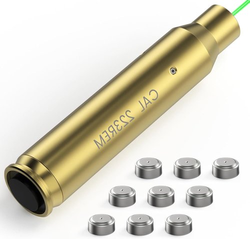 Feyachi Green Laser Bore Sight - 223 5.56mm Boresighter with Switch Design & 3 Battery Sets