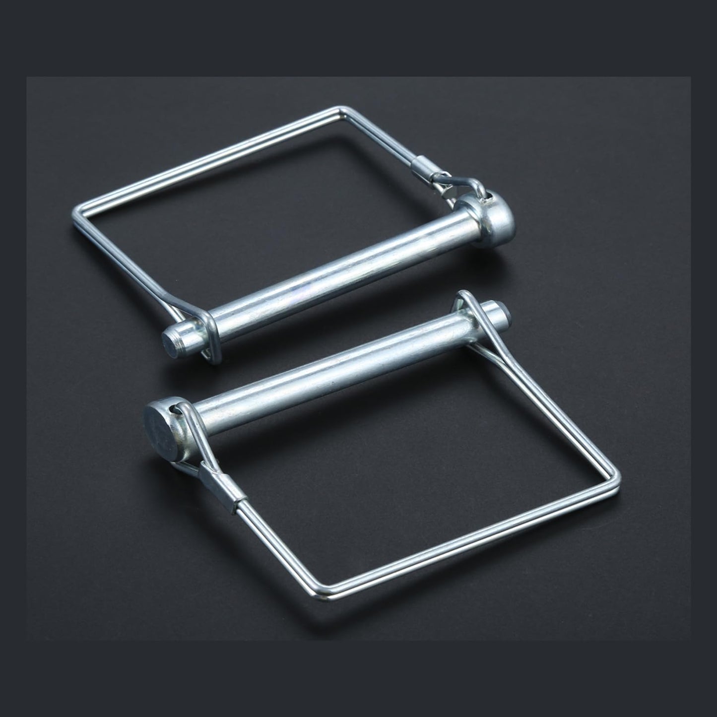 2 Pack 3/8x4inch Trailer Coupler Pin, Heavy Duty Hitch Pin Towing Hitch Accessories Safety Wire Lock Pin Clip for Towing, Secure PTO Shaft, Trailers, RVs, Boats, and Farm Equipment
