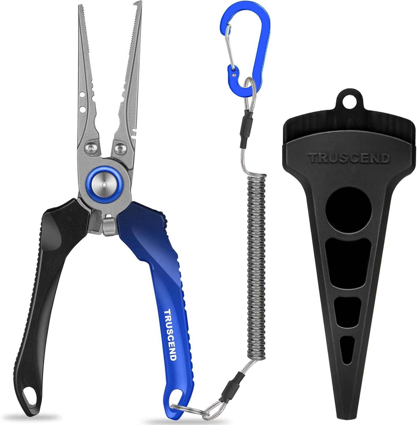 TRUSCEND Lockable Fishing Pliers - Ergonomic Handle & Tungsten Carbide Cutter | Saltwater Resistant Tool