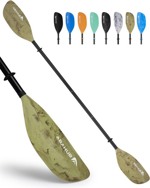 Abahub Adjustable Kayak Paddle - 210-250 cm Floating Oars for Boating & Canoeing - Black