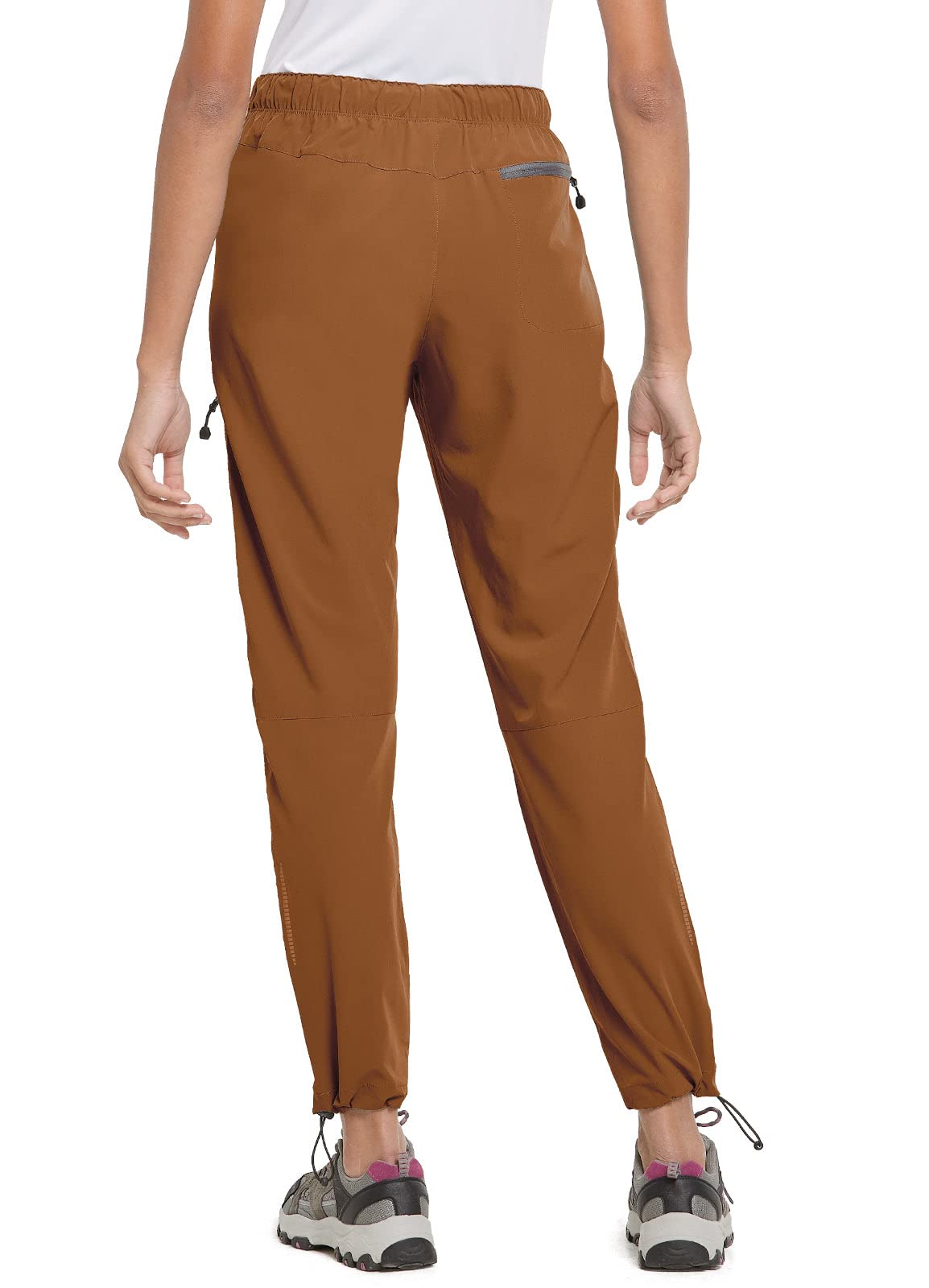 baleaf Women's Hiking Pants Quick Dry Lightweight Water Resistant Stretch Cargo Pants with Zipper Pockets Travel Camping 29''-Caramel XS