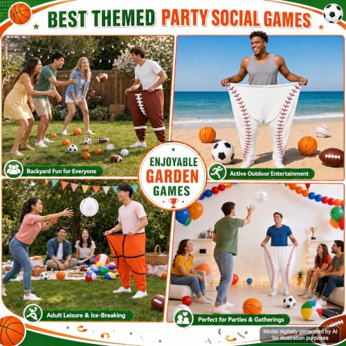 Granny Pants Game Set - 6 Oversized Pants with 28 Balls - Outdoor Fun