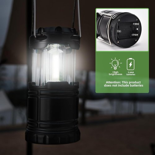 KPKJOO LED Camping Lantern - Super Bright Collapsible Light for Emergencies | Battery Operated, 4 COB