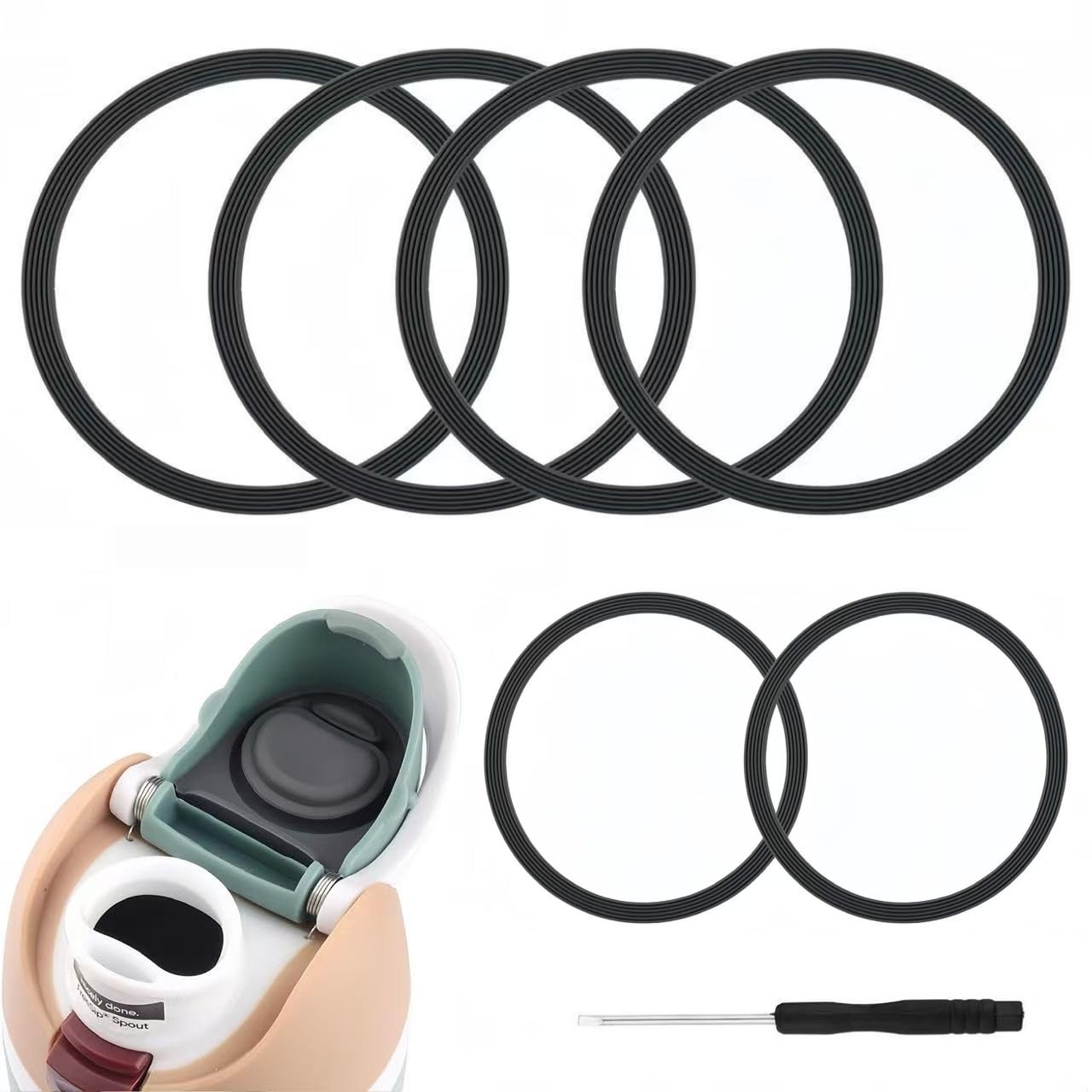 Joshey Rubber Seal Replacement Gaskets for Owala FreeSip 24oz 32oz Bottle Lid