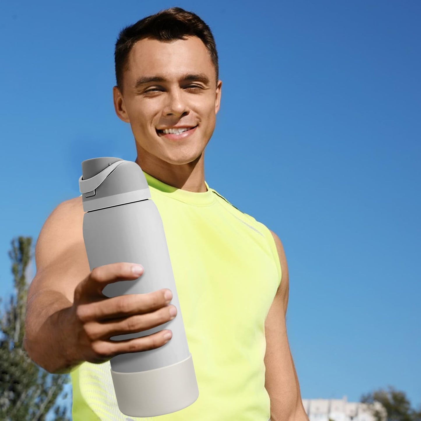 BKBY 2PCS Silicone Water Bottle Boot, Compatible with Owala 24oz 32oz 40oz, Protective Anti-Scratch & Anti-Dent No Noise Sleeve Cover for FreeSip/Twist/Flip Water Bottles (Fog, 24oz)