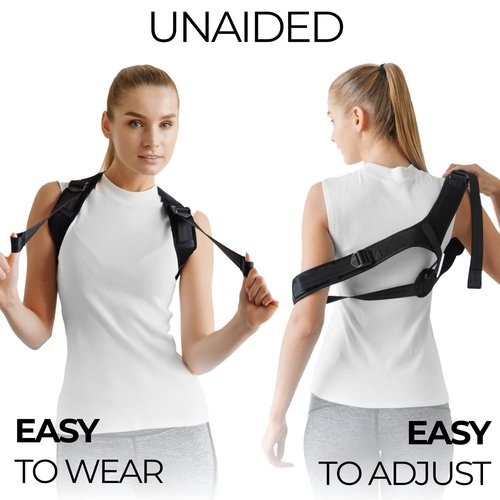 Ekeri Back Posture Corrector for Women & Men - Adjustable Shoulder Posture Brace - Upper Back Brace for Posture - Invisible Figure 8 Brace Clavicle, Neck, Hunchback Strap and Back Straightener