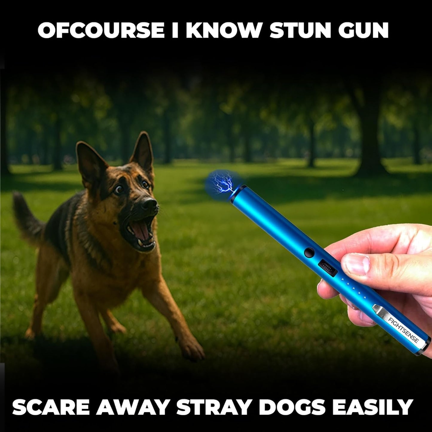 FIGHTSENSE Heavy Duty Pain Pen stun Gun with Flashlight & Pepper Spray for Men and Women self-Defense with 35,000,000 V Intolerable Charge