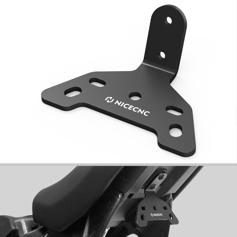 NICECNC Motorcycle License Plate Bracket Holder & Tail Light Mounting Bracket Compatible with Surron Light Bee X/S/L1E Segway X260/X160, Adjustable Rear License Plate Mount, Black