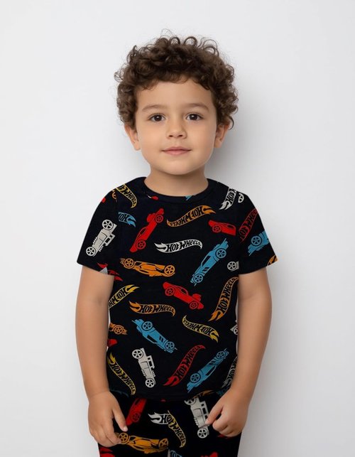Komar Kids Hot Wheels Pajama Set - Soft 2-Piece Toddler Boys' PJs | Short Sleeve Shirt & Shorts
