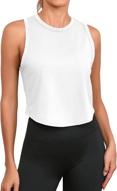 Fisoew Women's Racerback Workout Tank Tops - Sleeveless Yoga Activewear Shirts in Various Colors