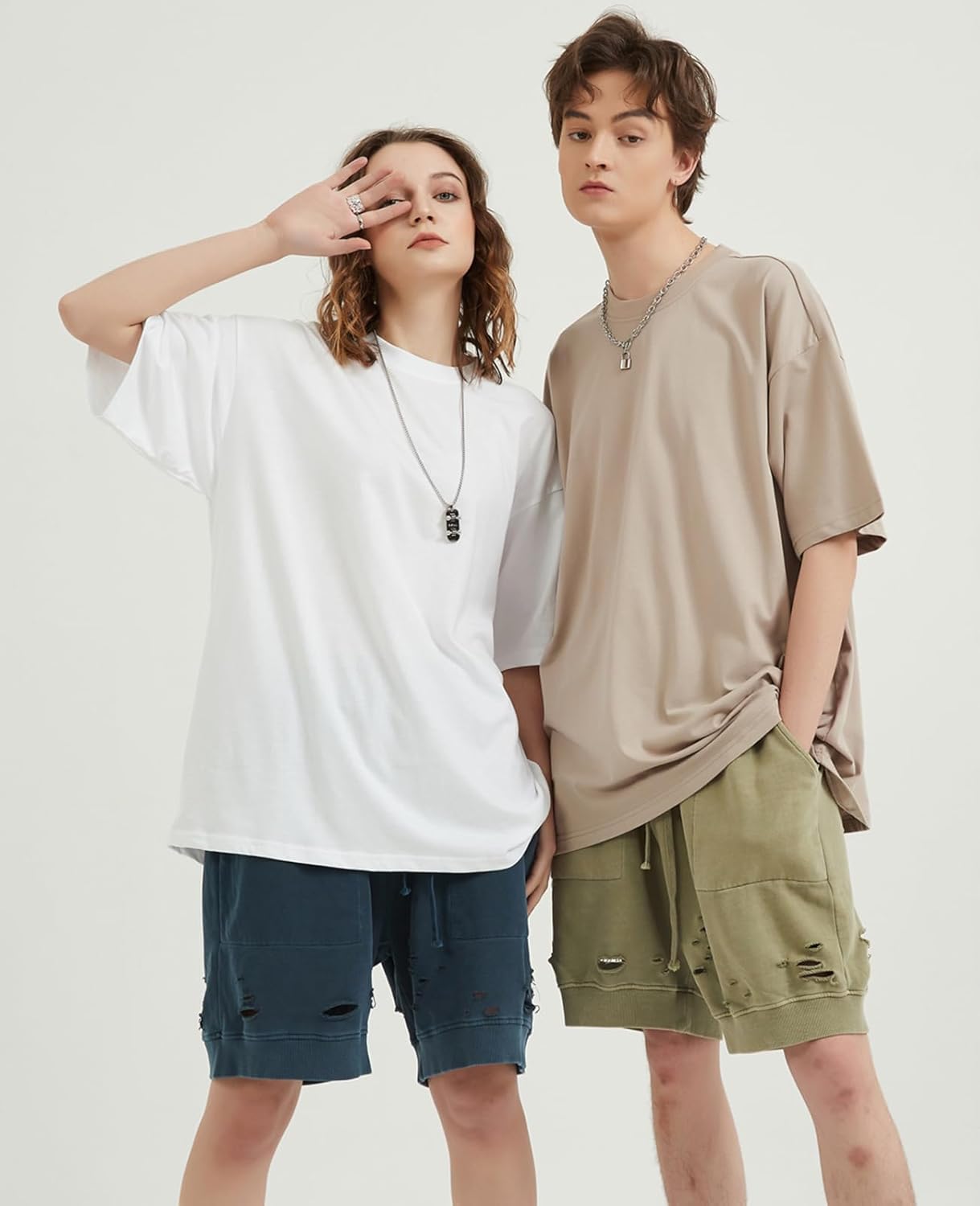 Skiennix Men's Oversized T-Shirt - Loose Fit Crewneck for Streetwear & Gym | Heavyweight Short Sleeve