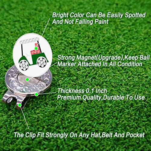 Golf Ball Marker with Hat Clip - 2 Golf Cart Variants