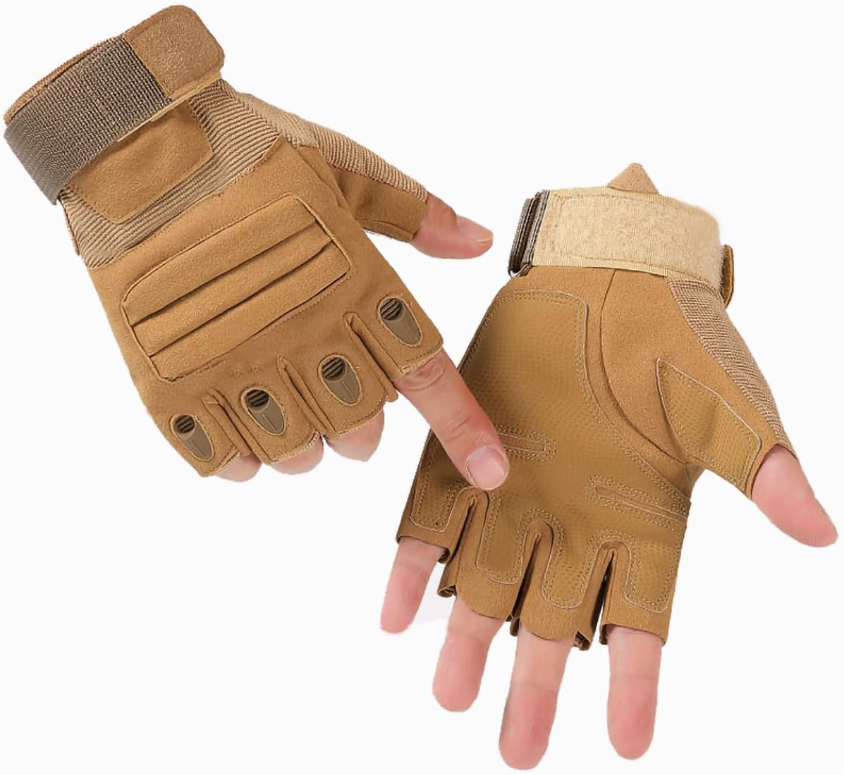 NuCamper Tactical Gloves - Half Finger Touchscreen Design for Men | Ideal for Hunting, Cycling & Work