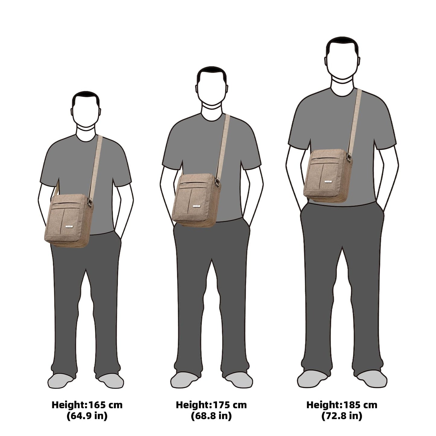 KL928 Men's Messenger Bag - Crossbody Shoulder Bags Travel Bag Man Purse Casual Sling Pack for Work Business (Khaki)