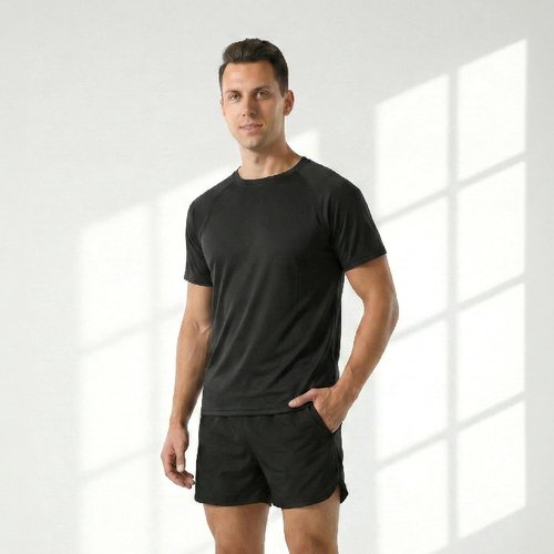 HYCOPROT Men's Quick-Dry Athletic T-Shirt - Moisture-Wicking Short Sleeve Tee for Gym & Running