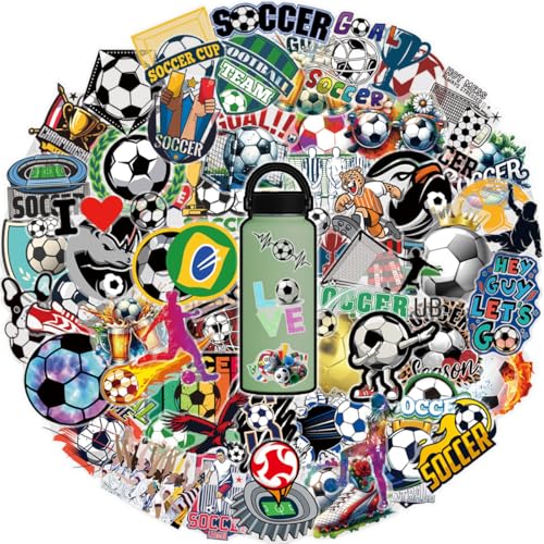 200 Soccer Stickers - Waterproof Decals for Water Bottles, Laptops, & More