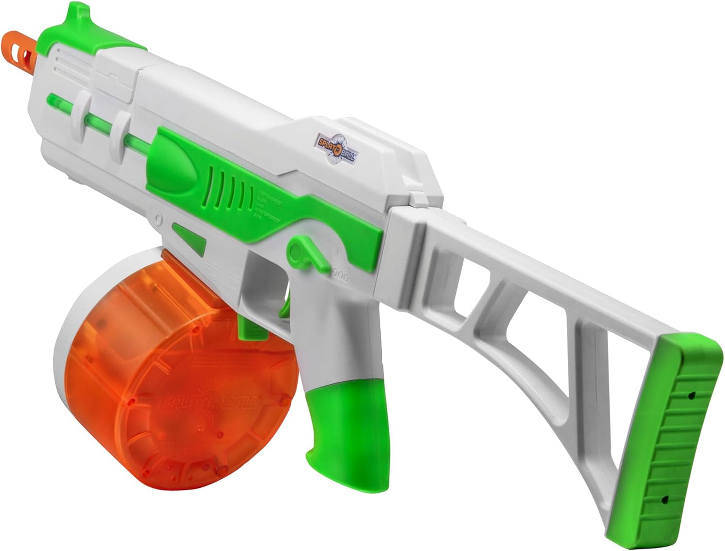 SplatRBall SRB1200 Water Gel Ball Blaster Kit - Glow-in-the-Dark, LED Lights, 225 FPS, 1200-Round Drum - Green/White