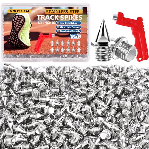 95Pcs Stainless Steel Track Spikes with Wrench - Silver