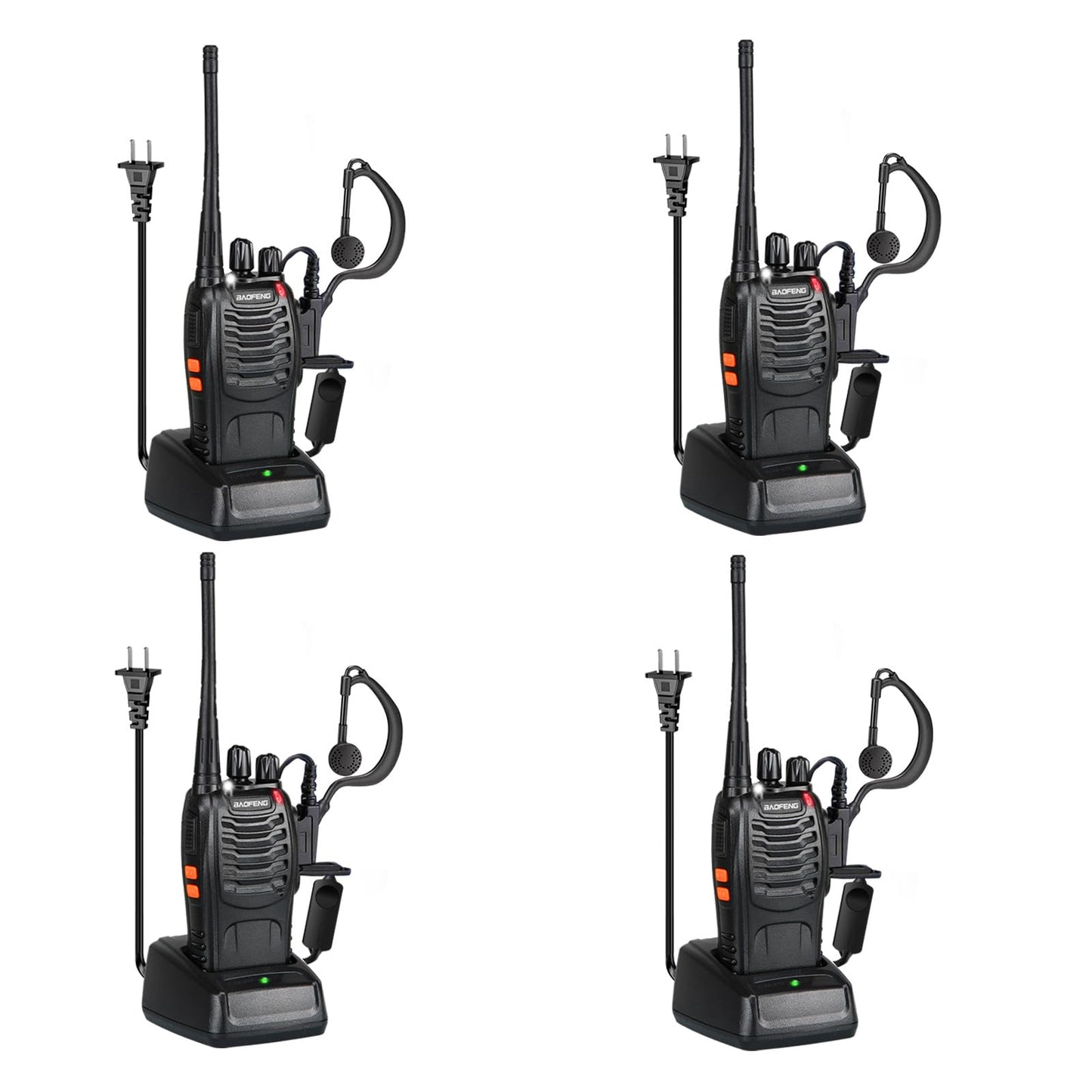 BAOFENG 888S walkie talkies for Adults walkie talkies for Adults 16 Channel Professional Radio Handheld （6PC） (Black)