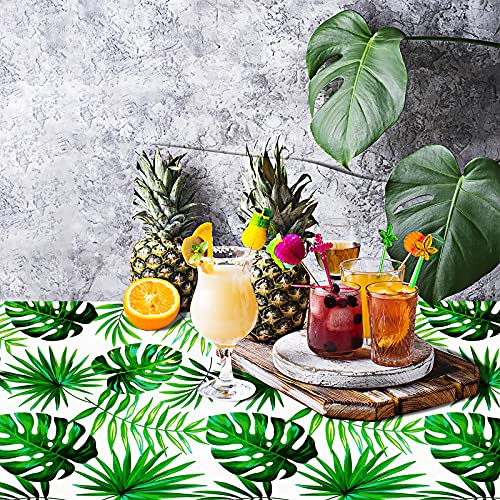 Hawaii Palm Leaves Tablecloths - 3 Pack Disposable Luau Covers