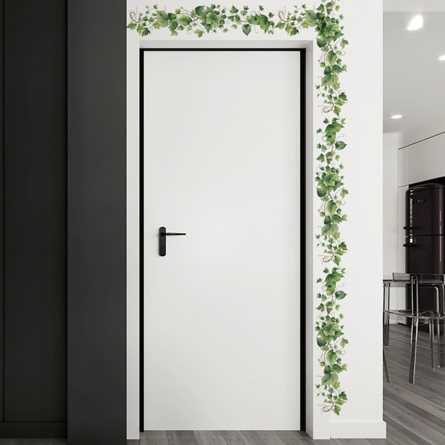 Green Leafy Vine Wall Decals Green Plants Leaves Wall Stickers Removable Peel and Stick Vinyl Art Mural Decals for Living Room Bedroom Classroom Kitchen Wall Decor