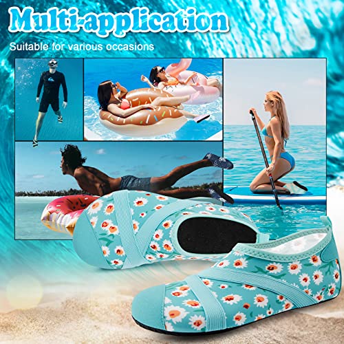 Water Shoes for Women & Men - Quick Dry Aqua Socks 8.5-9.5 Women/7.5-8.5 Men - Small Daisy