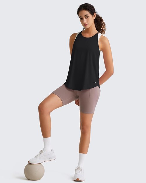 G4Free Women's Athletic Tank Top - Lightweight Racerback Gym & Pilates Top | Loose Fit Running Wear