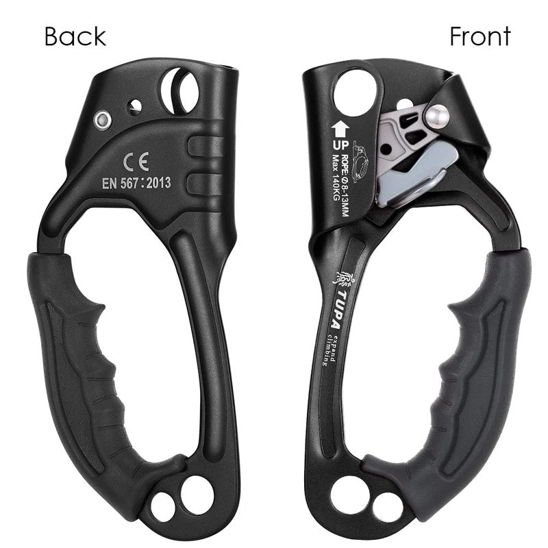Lixada Climbing Hand Ascender 8-13mm Vertical Rope Access with Ergonomic Rubber Handle CE Certified Strong Rappelling Gear Equipment for Rock Climbing Tree Arborist, Rescue Caving