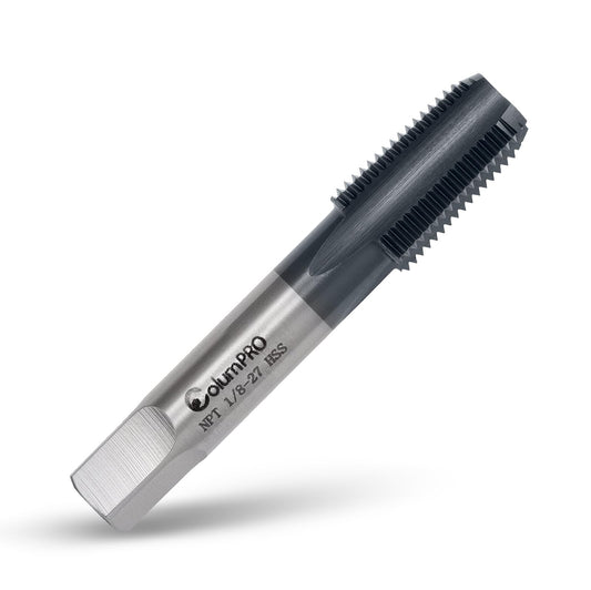 ColumPRO 1/8”-27 NPT Pipe Tap, High-Speed Steel Thread Tap with AD+ Coating, Heavy-Duty Threading Tool for Stainless Steel, Brass, PVC, Metal