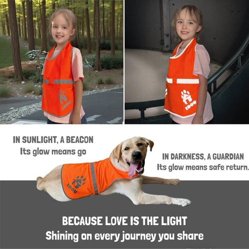 IDOU Reflective Dog Vest Plus, Enhanced 380CD Blaze Orange Safety Vest for Dogs, Adjustable for Walking, Jogging, Hunting - Size L