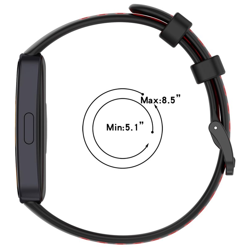 Disscool Replacement Adjustable Wrist Bands Compatible with Huawei Band 10/10 NFC/9/9 NFC/8/8 NFC, Soft Silicone Wrist Strap with Quick Release for Man Women(Black+Grey)