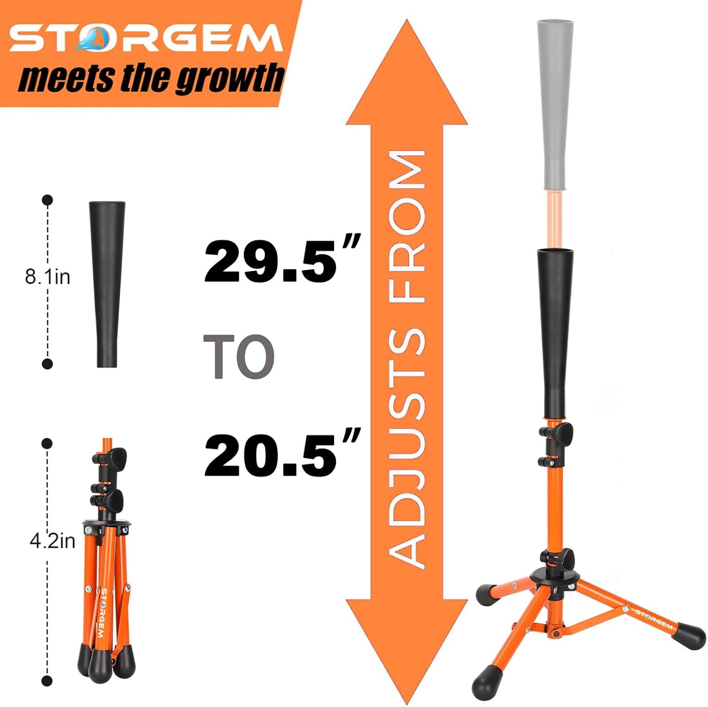 Storgem Baseball Tee - Adjustable Batting Tee for Kids | Perfect for T-Ball Training