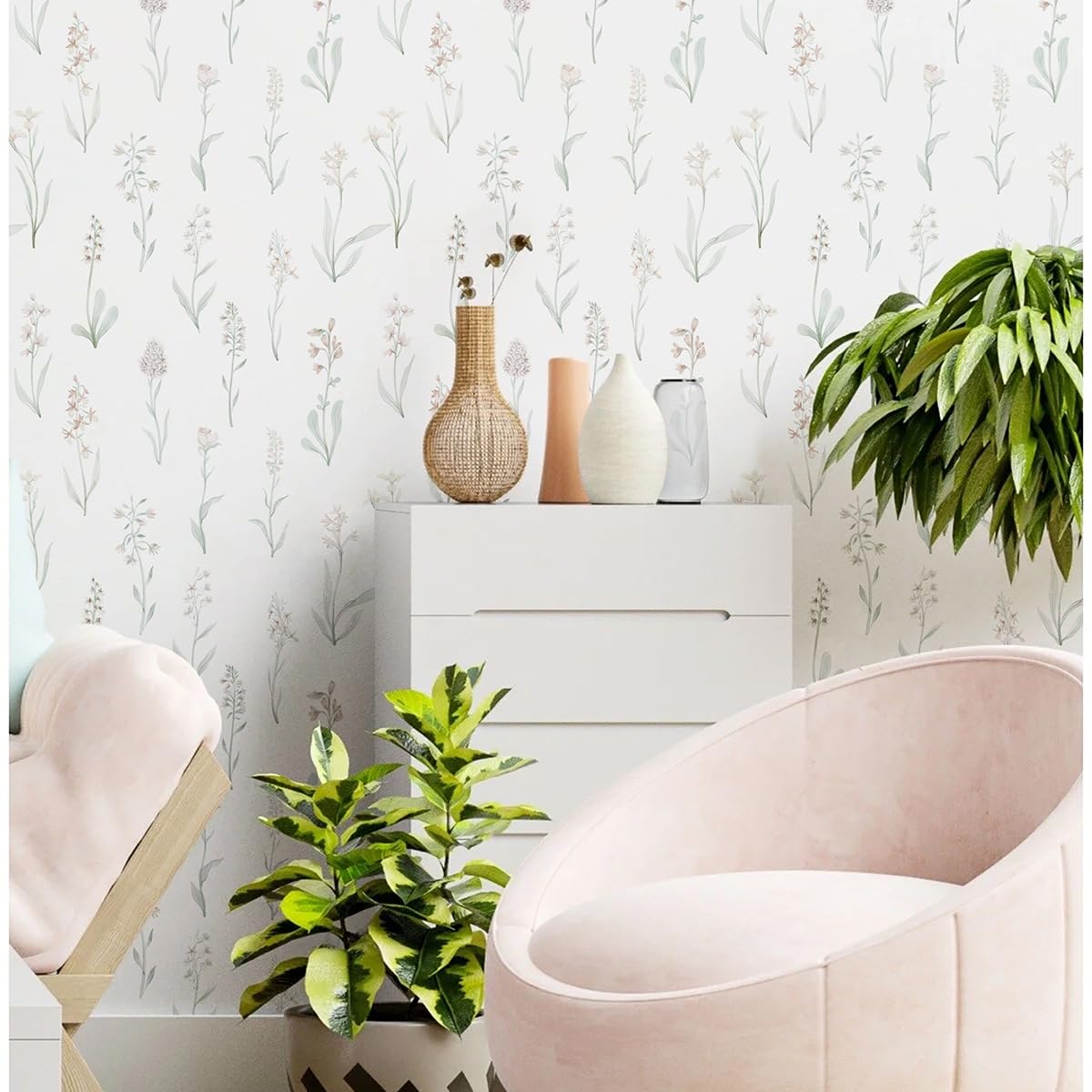 Wudnaye Beige Peel and Stick Wallpaper Floral Contact Paper 16.9in×118.1in Neutral Beige Contact Paper Cream Floral Wallpaper Self Adhesive Waterproof for Bathroom Bedroom Nursery Decor Walls Vinyl