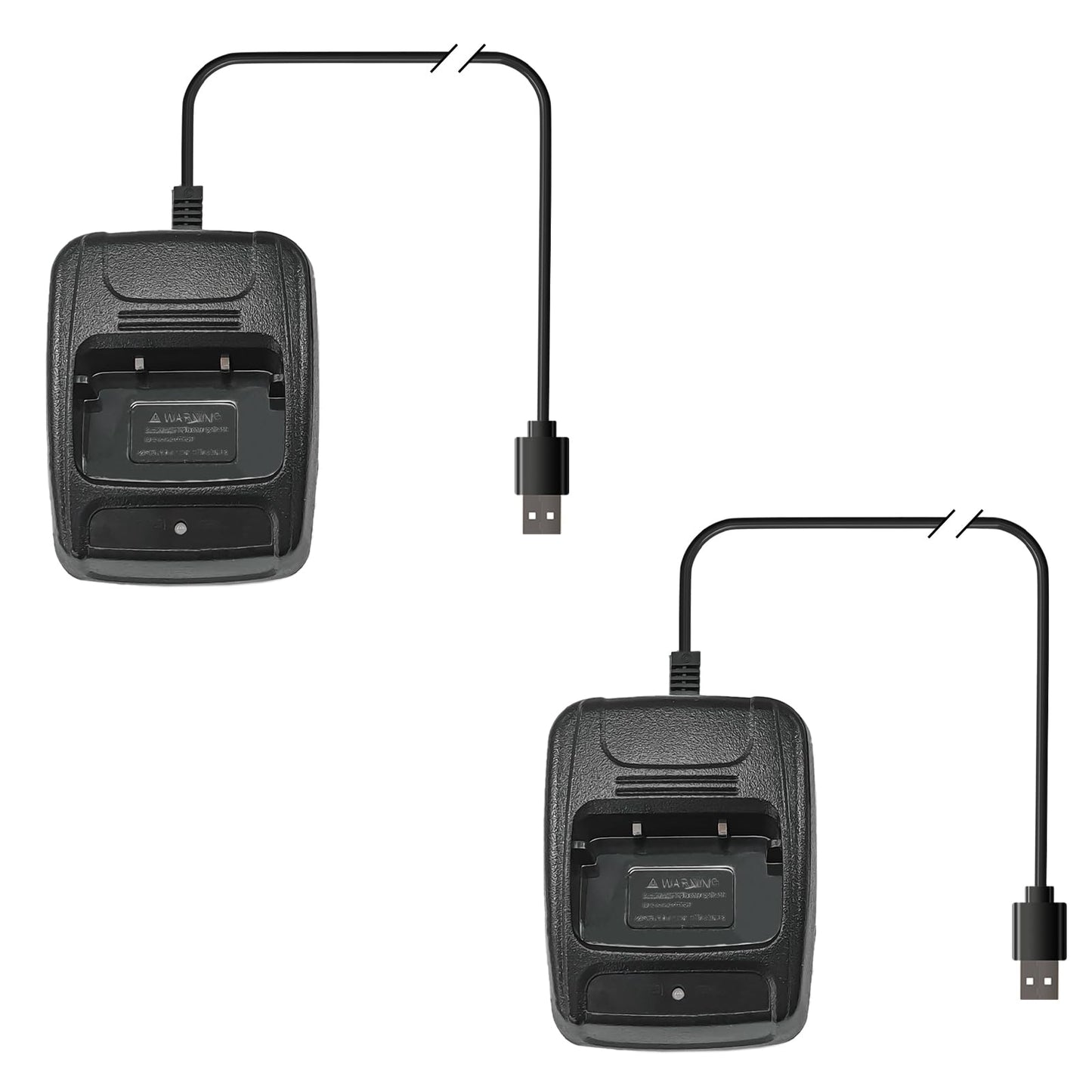 BAOFENG 2 Pack BF-888S Charger USB Plug Adapter Replacemeny for BF-777S Walkie Talkie for Adult Two Way Radio Charger Dock with Indicator Accessories, Black