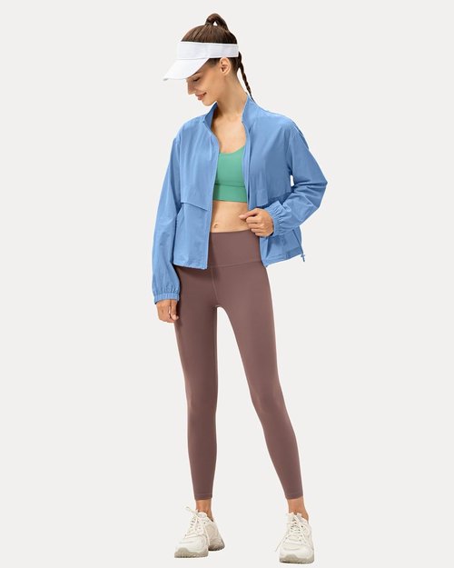 Locachy Women's Athletic Jacket - Lightweight Zip Up Design for Windproof Sun Protection | Ideal for Outdoor Workouts
